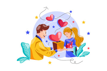 Giving Back Illustration concept. Flat illustration isolated on white background.