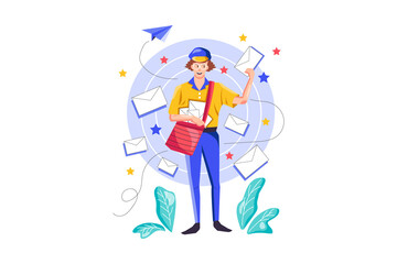 Newsletter Illustration concept. Flat illustration isolated on white background.