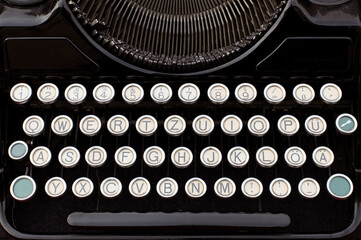 Photograph of antique typewriter Concepts of handwriting stories. Theme of nostalgia.