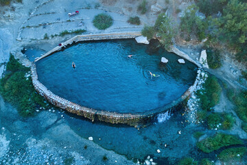 Thermal springs of Benjë, River Lengarica, Lengaricë, near Përmet, National Park Hotova-Dangell, behind the Nemërçka Mountains, Qar Gjirokastra, Gjirokastër, Albania