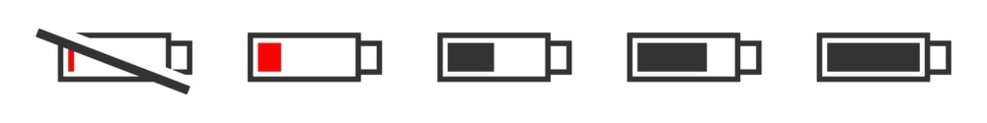 Battery icon. Energy symbol. Camera power sign in vector flat
