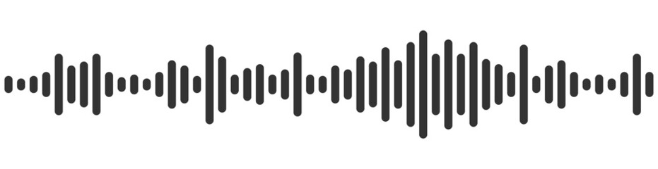 Voice message icon. Audio wave illustration. Mobile chat concept in vector flat