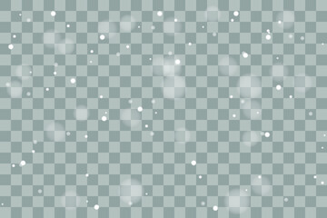 Falling Christmas Shining transparent beautiful, little snow isolated on transparent background. Snow flakes, snow background. Vector heavy snowfall, snowflakes in different shapes and forms.