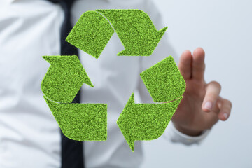 volumetric green recycling sign 3d