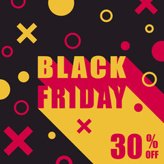 Black friday sale banner. Vector illustration
