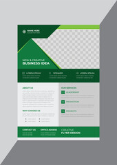 Green classic modern business flyer design template vector