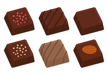 チョコレート　ベクターイラスト　セット