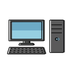 Computer simple color vector illustration on white background