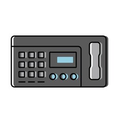Telephone fax simple color vector illustration on white background