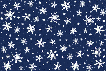 Blue snowflakes vector background.