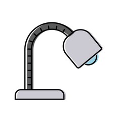 Table lamp simple color vector illustration on white background