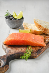 Piece of fresh salmon steak