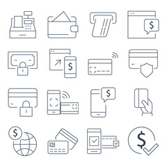 Payment icons set. Payment symbol vector elements for infographic web