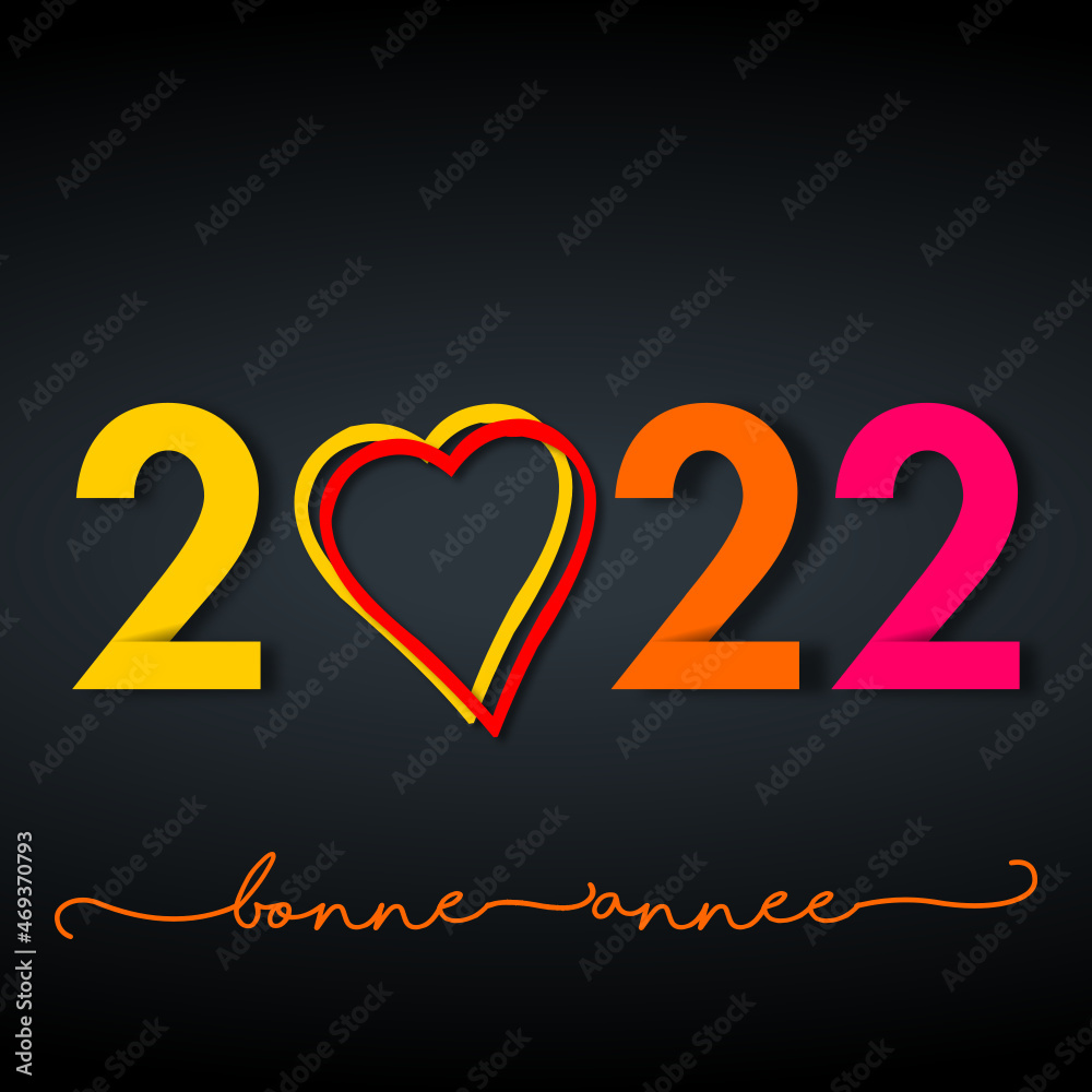 Wall mural 2022 - Bonne année - happy new year