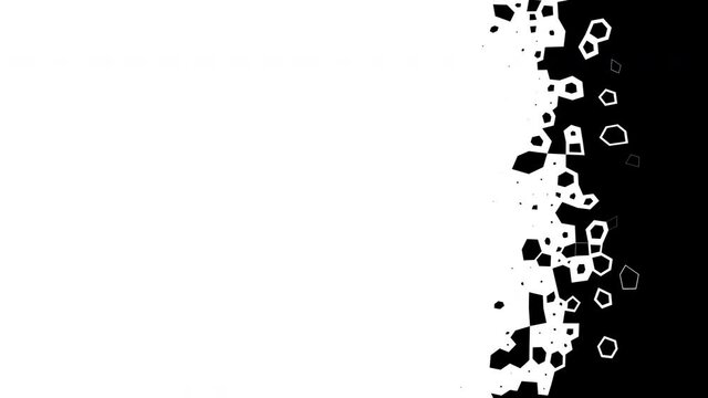 Hexagon and Square Transition Set. Monochrome Set of Transitions for projects. Slideshow, Broadcast animation Concept. 4K