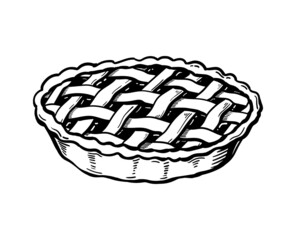 freehand drawing pie sketch vector braided Pattern