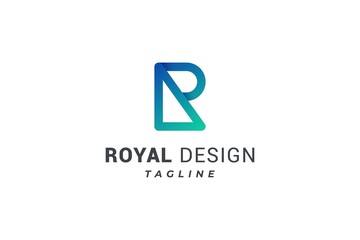 Letter R creative simple 3d royal design architectural technology logo