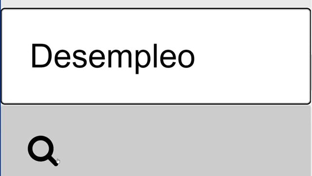 Spanish. Searching For Unemployment Information in Search Bar Screen View. Online Network Website Search Box. Searching The World Wide Web Internet on a Computer.  Search Engine Box Viewpoint of Moni