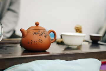 tea ceremony in nature, chinese pottery
