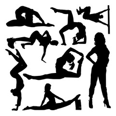  set of silhouettes of people vector