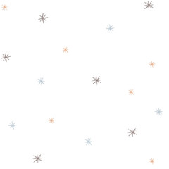 Seamless pattern with star, snowflake in cartoon style