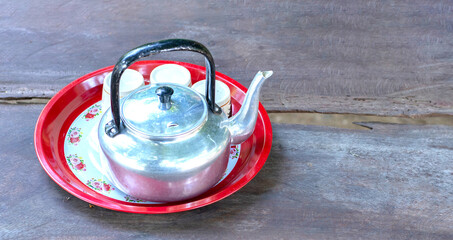 Asian rustic style hot tea kettle set