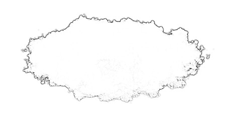 Drawing line black cloud on the white background.