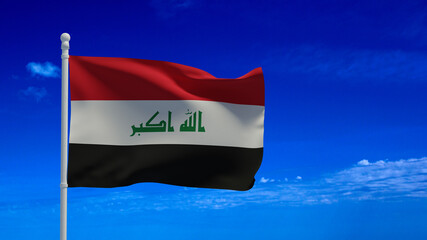 Iraq flag, waving in the wind - 3d rendering