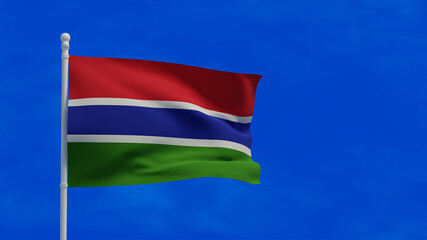 Fototapeta na wymiar Gambia flag, waving in the wind - 3d rendering