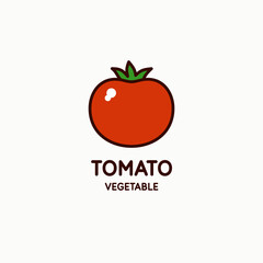 Illustration of a tomato in a flat style. Isolated image on a light background. Vector icon.