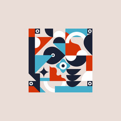 Trendy abstract background. Composition of geometric shapes. Modern vector illustration