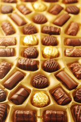 A box with praline chocolates