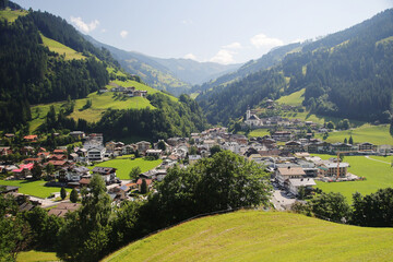 Obraz premium The panorama of Grossarl town in Grossarl valley, Austria