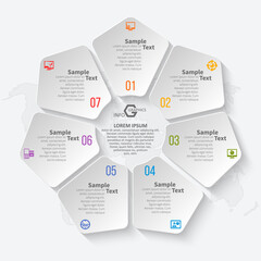 Abstract 3D Paper Infographics. Business template .Vector illustration