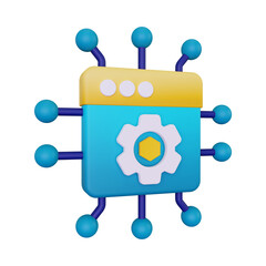 nft setting. settings and options about non-fungible token. 3d concept illustration