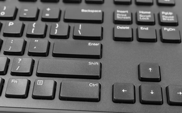 Black Keyboard Keys, Macro Shot of Keyboard Buttons
