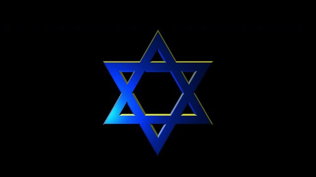 Star of David Icon. 4k Animation with alpha channel