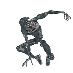 mechanical soldier in action