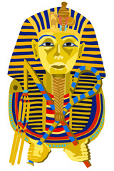Tutankhamun Mask a gold mask vector illustration drawing on white background in HDR
