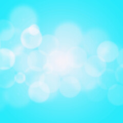 Vector illustration of abstract blur bokeh light effect with blue background.