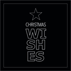 Christmas Wishes Greeting Card Black and White