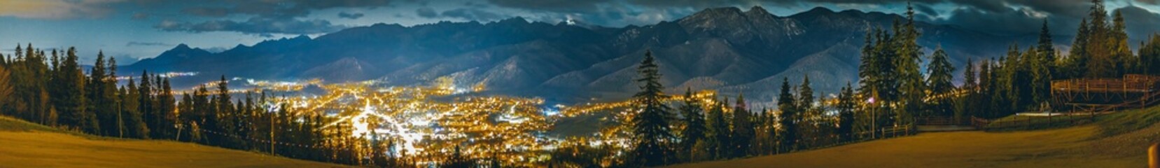 Panorama View on Tatra Mountains in Poland Zakopane.
