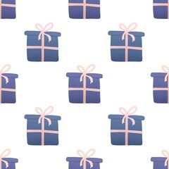 winter pattern with new year gifts