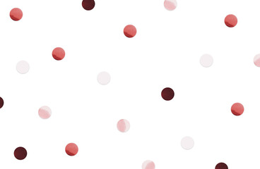 Gold polka dot pattern. Top view photo. Shining foil round confetti on white background