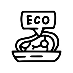 eco meat line vector doodle simple icon