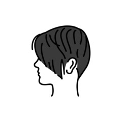 Woman short hair color line icon. Beauty industry. Hairdresser service.