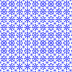 Pattern of elegant openwork blue snowflakes