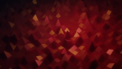 3d render. Stylish creative abstract low poly background. Abstract waves on glossy surface. Simple minimalistic geometric bg. Red orange colors.