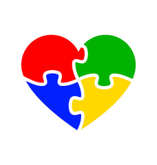 colorful heart puzzle