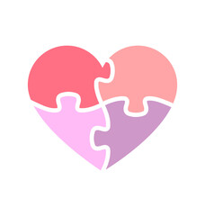 pink valentines heart puzzle